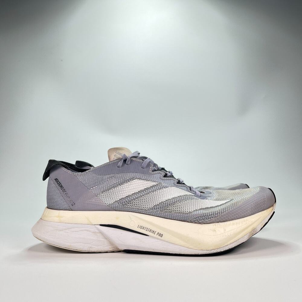 Adidas Adizero Boston 12 Silver Violet Running Shoes Lace Up HQ2170 Women’s Sz 8